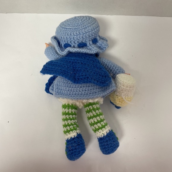 Vintage Strawberry Shortcake Blueberry Muffin Doll Crochet Outfit Blue 10 Inch - Picture 3 of 7